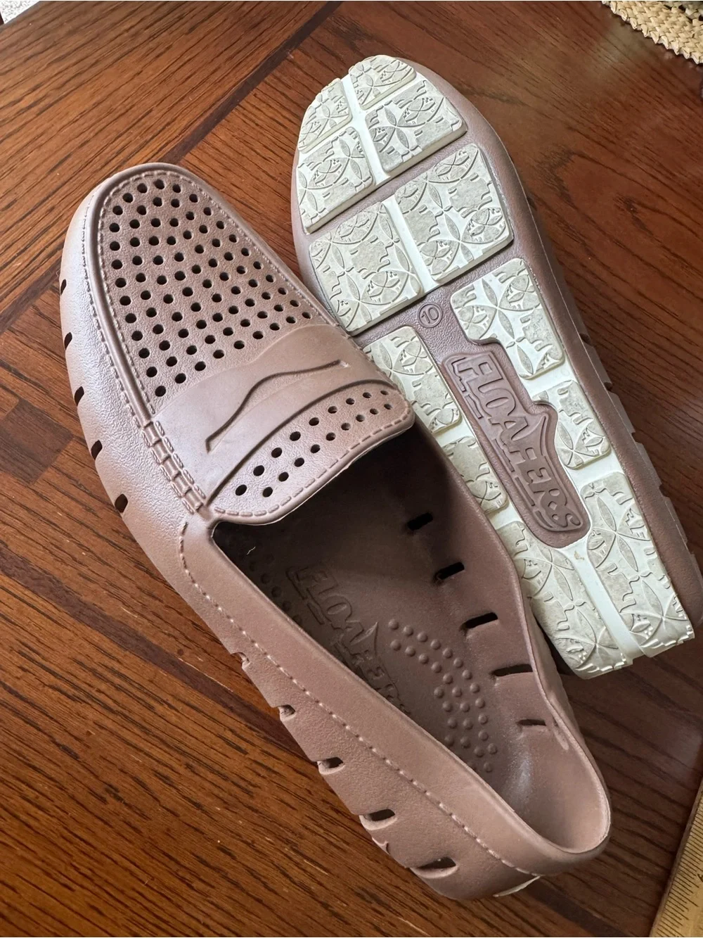 FLOAFERS SIZE 10 Men’s Water Shoes Boat Loafer Brown Rubber Penny Loafers
